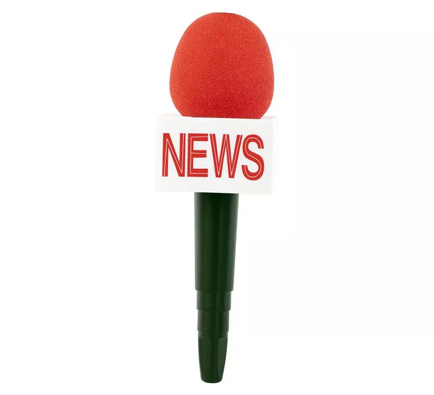 Translation missing: es.Micrófono de Reportero news rojo de 25X8 cm