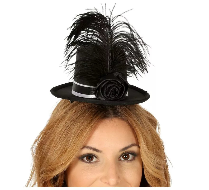Translation missing: es.Mini Chistera Negra con Plumas