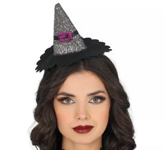 Mini Sombrero de Bruja plata