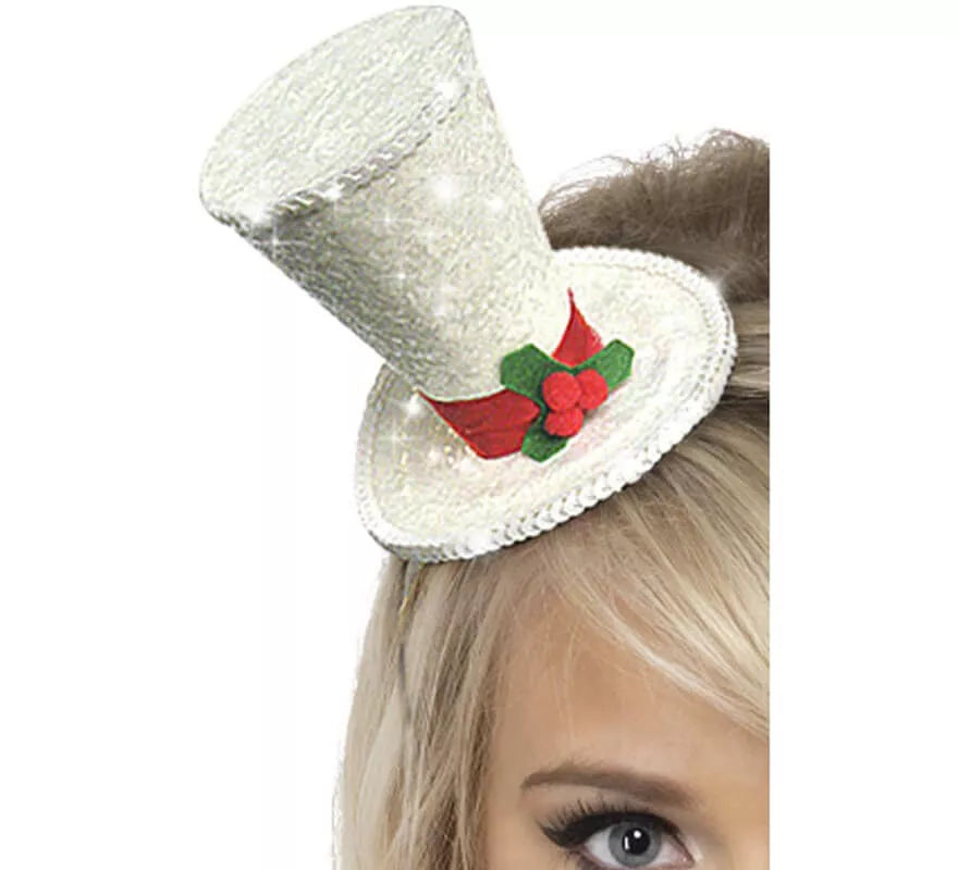 Translation missing: es.Mini Sombrero de Copa color Plata para Navidad