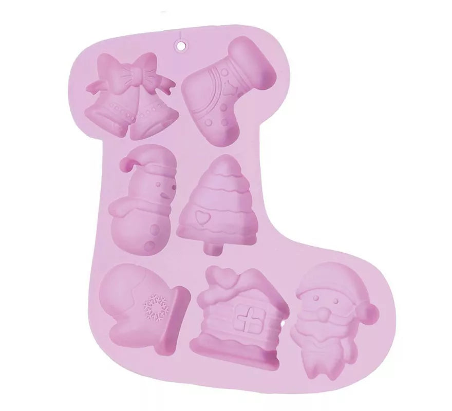 Translation missing: es.Molde Bota Navideña para 7 Galletas de silicona de 26 cm