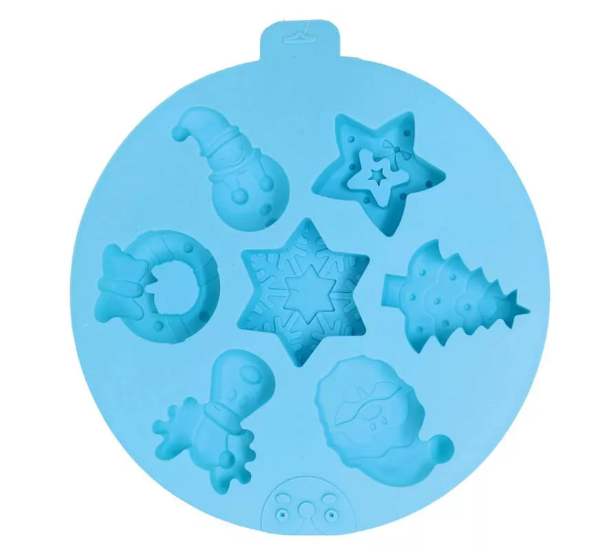 Translation missing: es.Molde Circular para 7 Galletas Navideñas de silicona de 24 cm