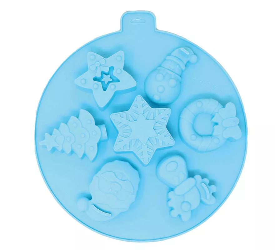Translation missing: es.Molde Circular para 7 Galletas Navideñas de silicona de 24 cm