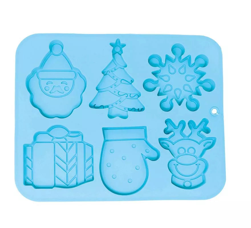 Translation missing: es.Molde Cuadrado para 6 Galletas Navideñas de silicona de 22x18 cm
