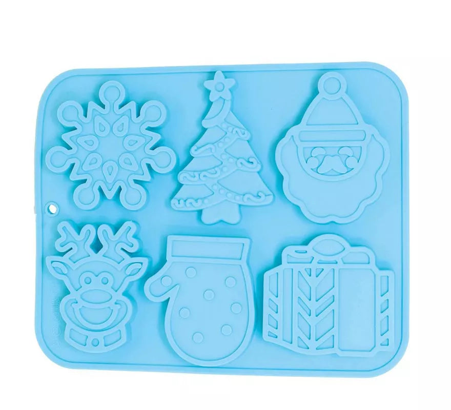Translation missing: es.Molde Cuadrado para 6 Galletas Navideñas de silicona de 22x18 cm
