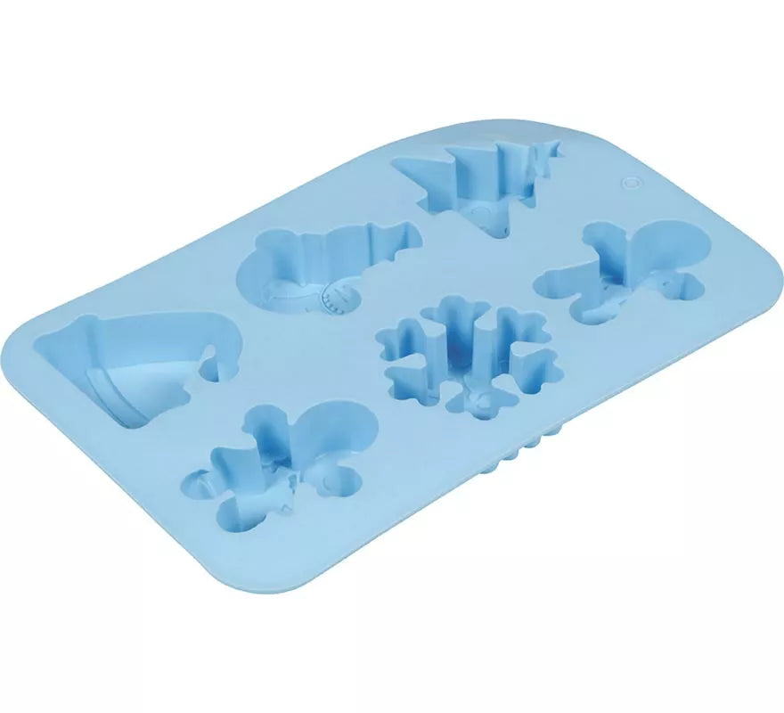 Molde de Silicona azul para 6 Galletas Navideñas de 16x25 cm