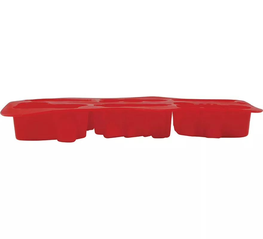 Translation missing: es.Molde de Silicona rojo para 6 Galletas Navideñas de 16x25 cm
