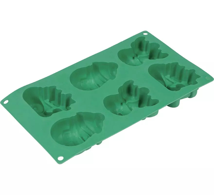 Translation missing: es.Molde de Silicona verde para 6 Galletas de Navideñas de 17x29 cm