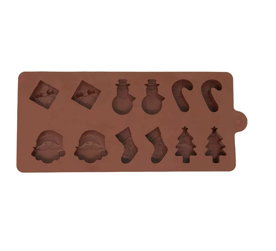 Translation missing: es.Molde Rectangular para 12 Galletas Navideñas de silicona de 10x20 cm