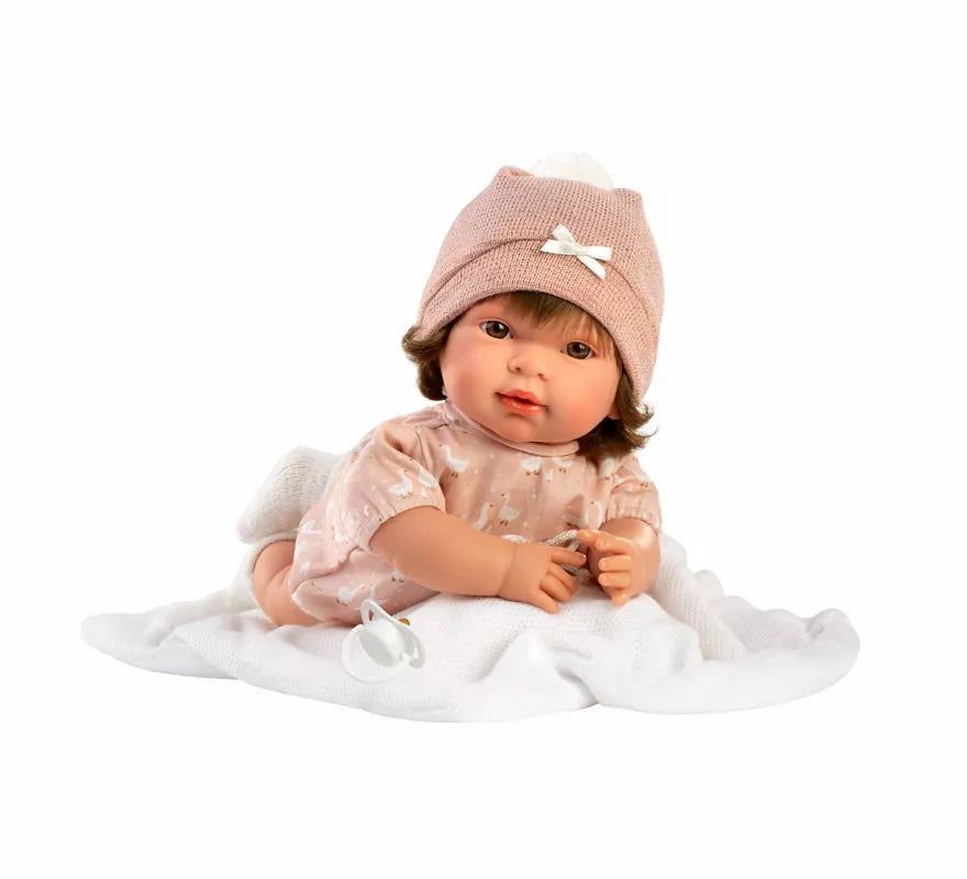 Muñeca Carla Llorona de 42 cm con Mantita y Conjunto