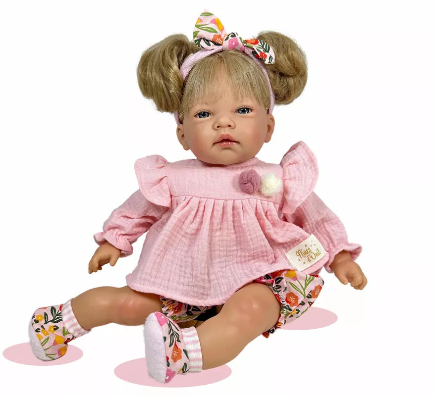 Translation missing: es.Muñeca Celia Floral rosa de 45 cm
