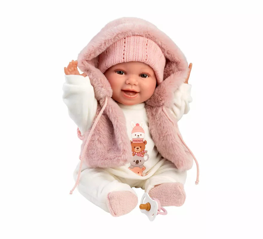 Translation missing: es.Muñeca Chloe Sonrisas de 38 cm con Chaleco y Gorro