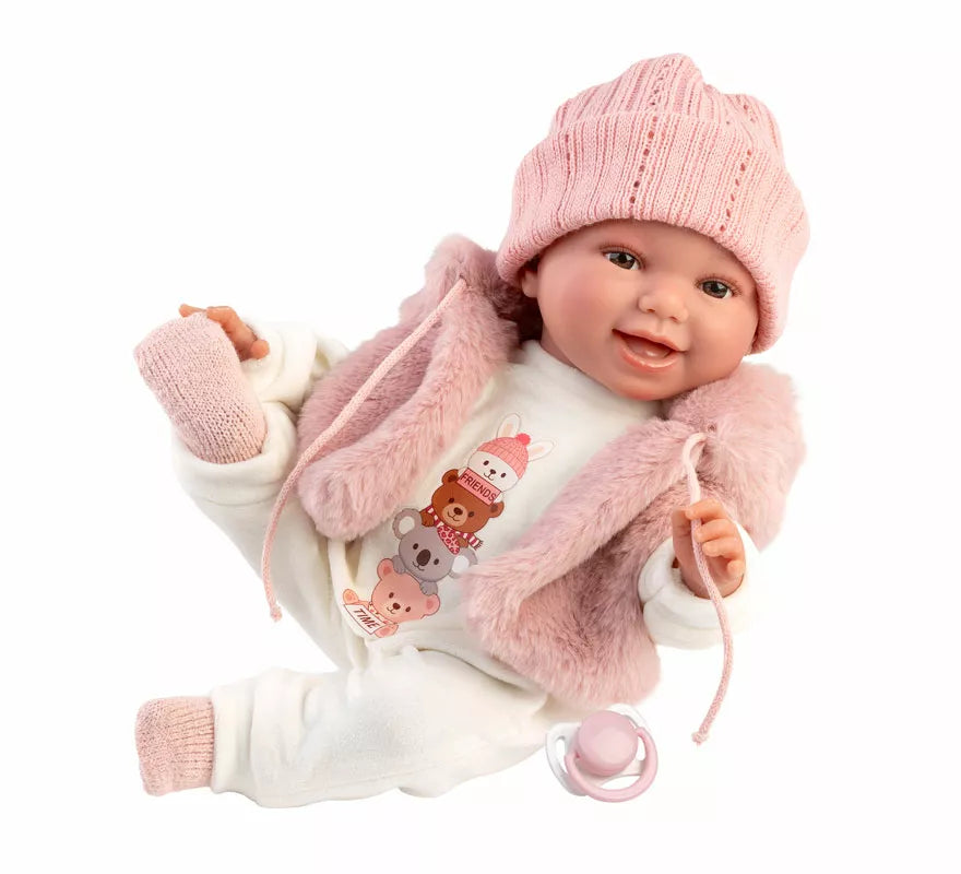 Muñeca Chloe Sonrisas de 38 cm con Chaleco y Gorro