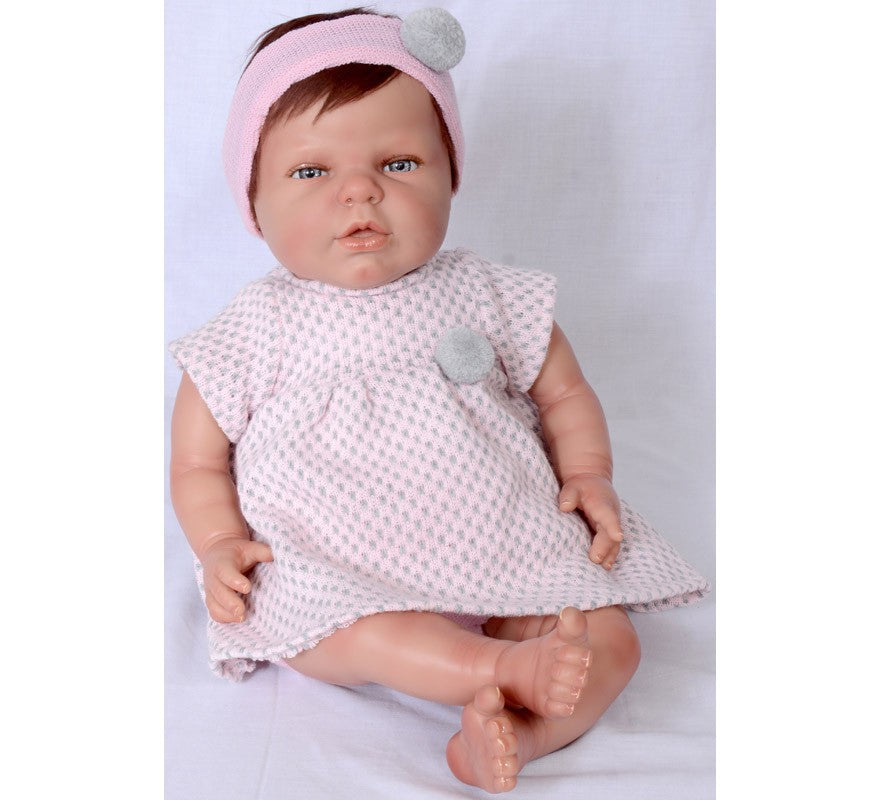 Translation missing: es.Muñeca Reborn Marta con vestido rosa de 45 cm