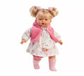 Muñeca Roberta Llorona de 33 cm con Vestido Estampado y Capa