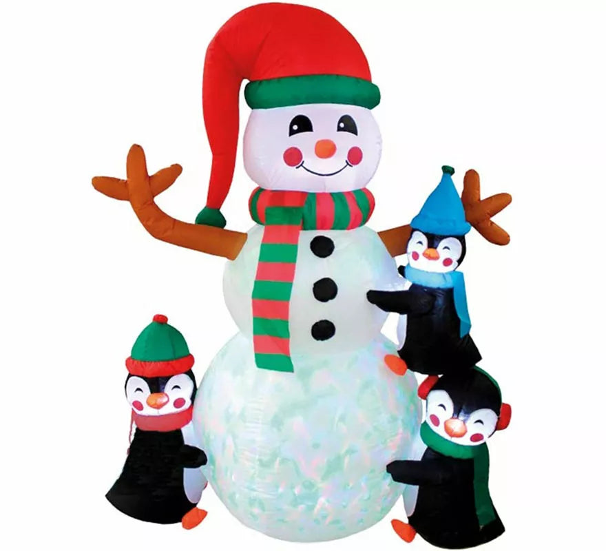 Translation missing: es.Muñeco de Navidad y Pingüinos Hinchables con LED de 182 cm