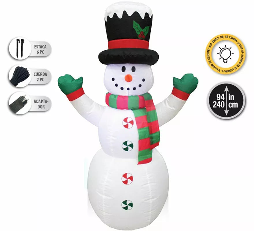Translation missing: es.Muñeco de Nieve Hinchable con LED de 240 cm