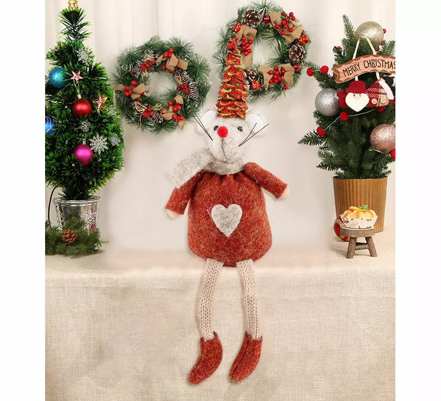 Muñeco Ratón Navidad Sentado de 21 cm