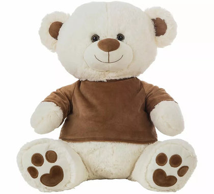 Oso de Peluche con Camiseta de Terciopelo marrón en varios tamaños