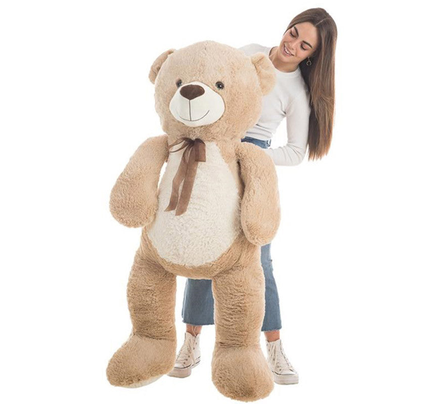 Translation missing: es.Oso de Peluche Marrón Jumbo con Tierno Lazo de 140 cm
