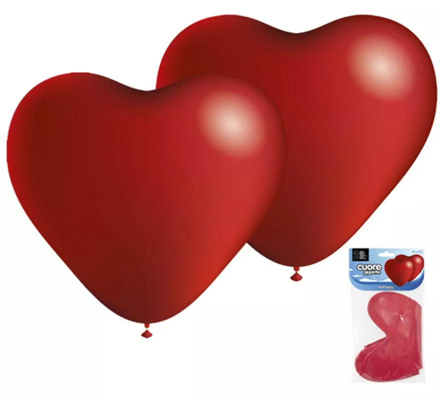 Translation missing: es.Pack 2 Globos forma de Corazón Gigante de 140 cm de perímetro