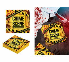 Pack 20 Servilletas Escena de Crimen de 16x16 cm