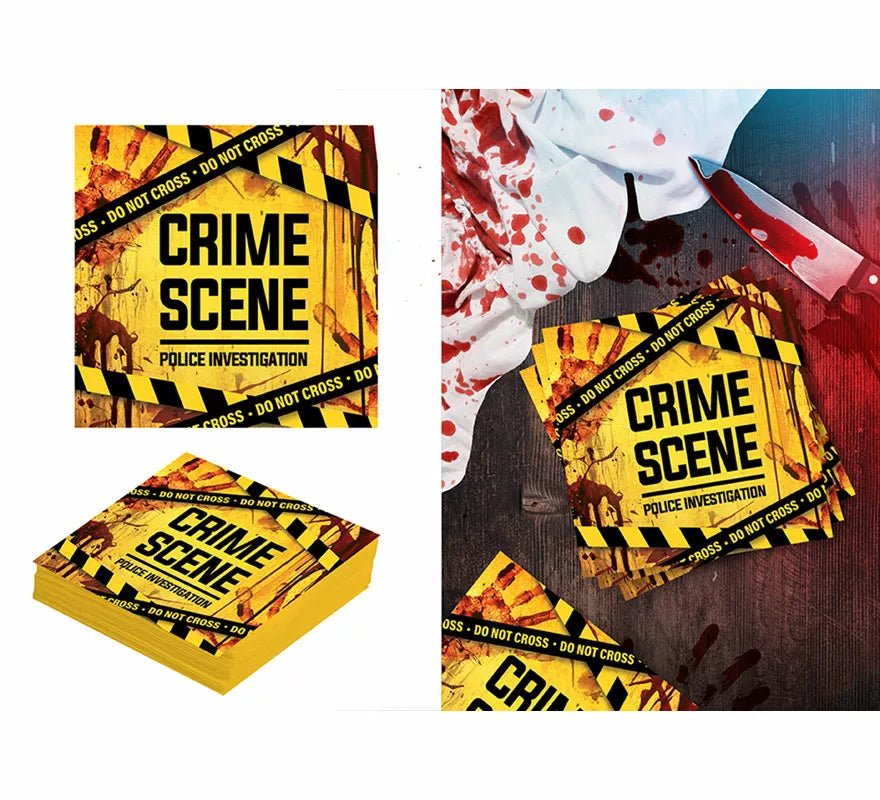 Translation missing: es.Pack 20 Servilletas Escena de Crimen de 16x16 cm