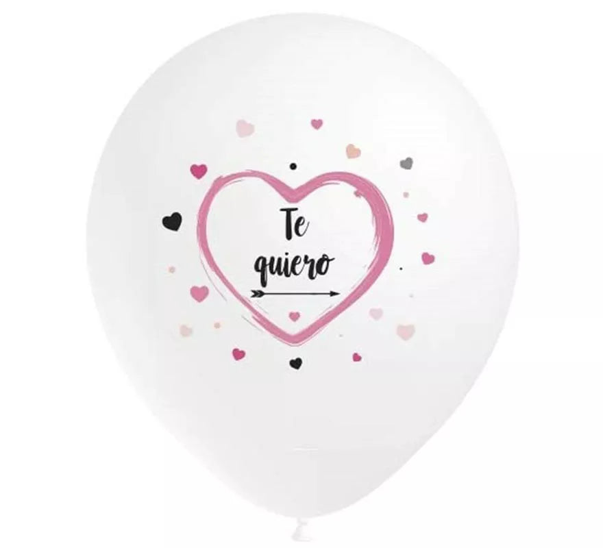 Translation missing: es.Pack 8 Globos blancos Te Quiero de 95 cm perímetro