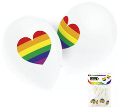 Pack 8 Globos Corazón Multicolor de 90 cm de perímetro