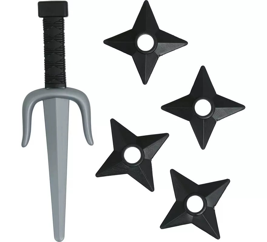 Translation missing: es.Pack Daga y Estrellas Ninja de Plástico de Juguete