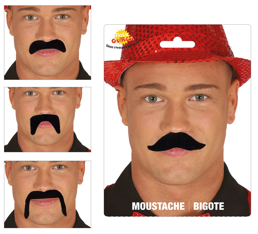 Translation missing: es.Pack de 10 Bigotes Negros