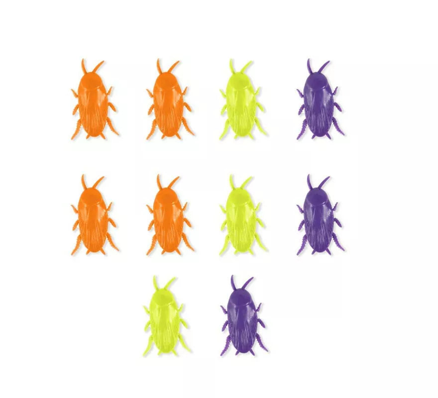 Pack de 10 Cucarachas tricolor decorativas