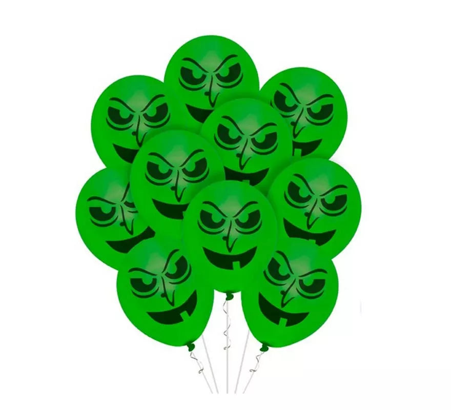 Translation missing: es.Pack de 10 Globos Bruja verde de 30 cm