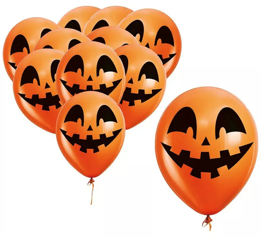Translation missing: es.Pack de 10 Globos Cara de Calabaza de 30 cm