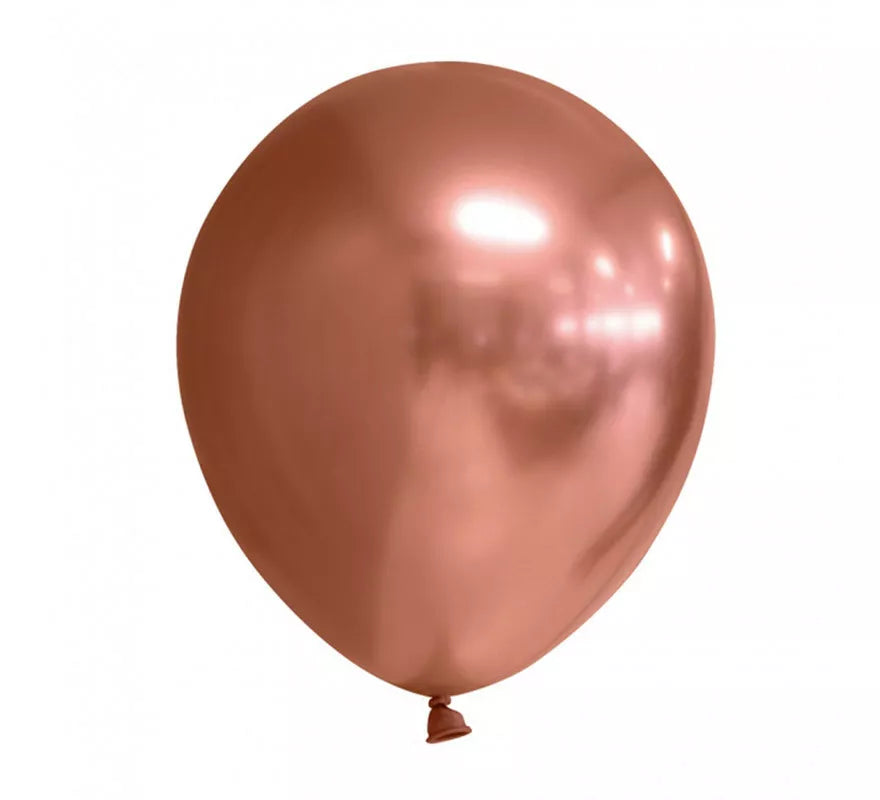 Pack de 10 Globos Cromados Redondo Color Cobre de 30 cm