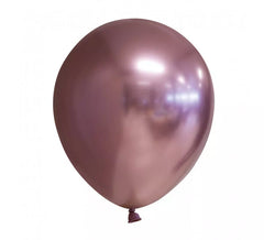 Pack de 10 Globos Cromados Redondo Color Oro Rosa de 30 cm