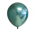 Pack de 10 Globos Cromados Redondo Color Verde de 30 cm