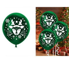 Pack de 10 Globos de Reno verdes de Látex