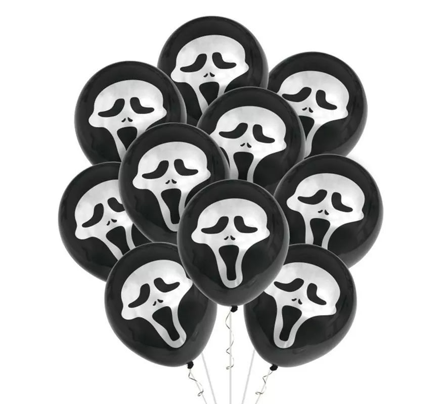 Translation missing: es.Pack de 10 Globos Fantasma Scream de 30 cm