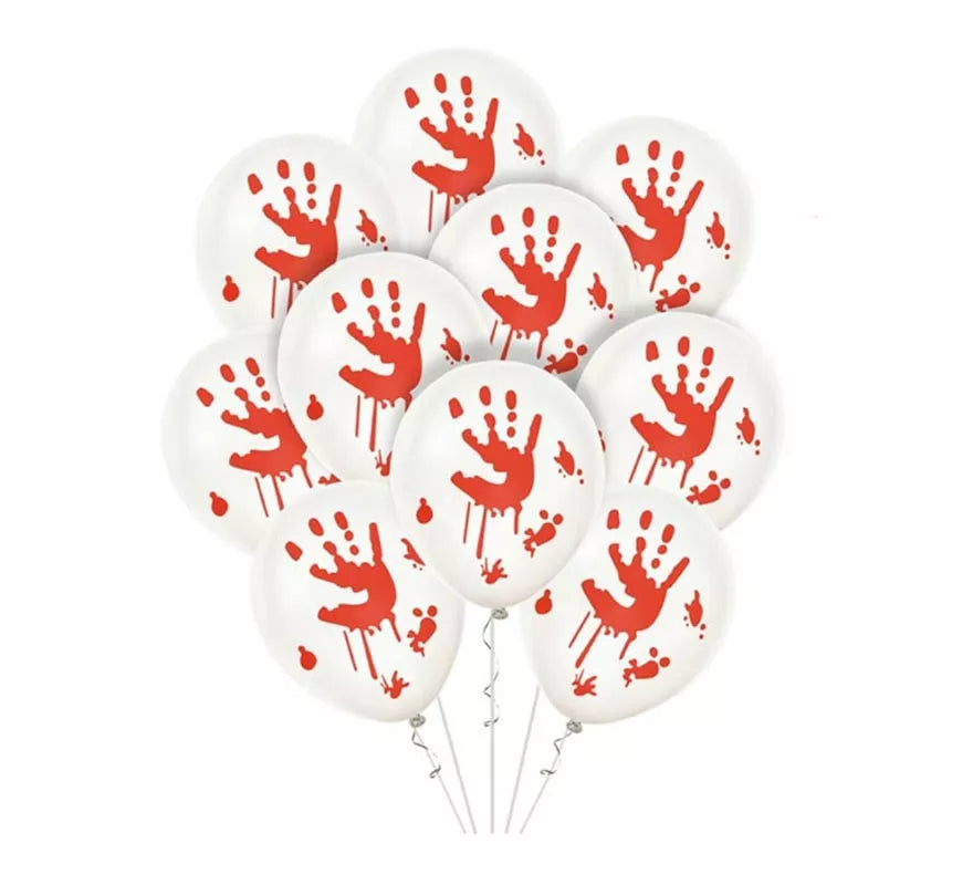 Translation missing: es.Pack de 10 Globos Mano con Sangre de 30cm