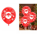 Pack de 10 Globos rojos de Papá Noel de Látex