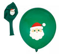Pack de 10 Globos verdes de Papá Noel de Látex