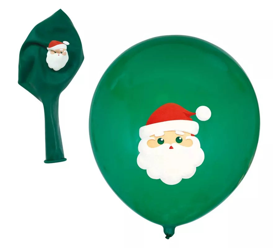 Translation missing: es.Pack de 10 Globos verdes de Papá Noel de Látex