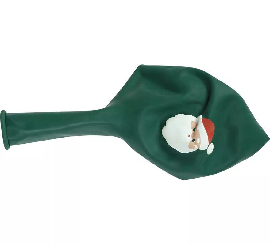 Pack de 10 Globos verdes de Papá Noel de Látex