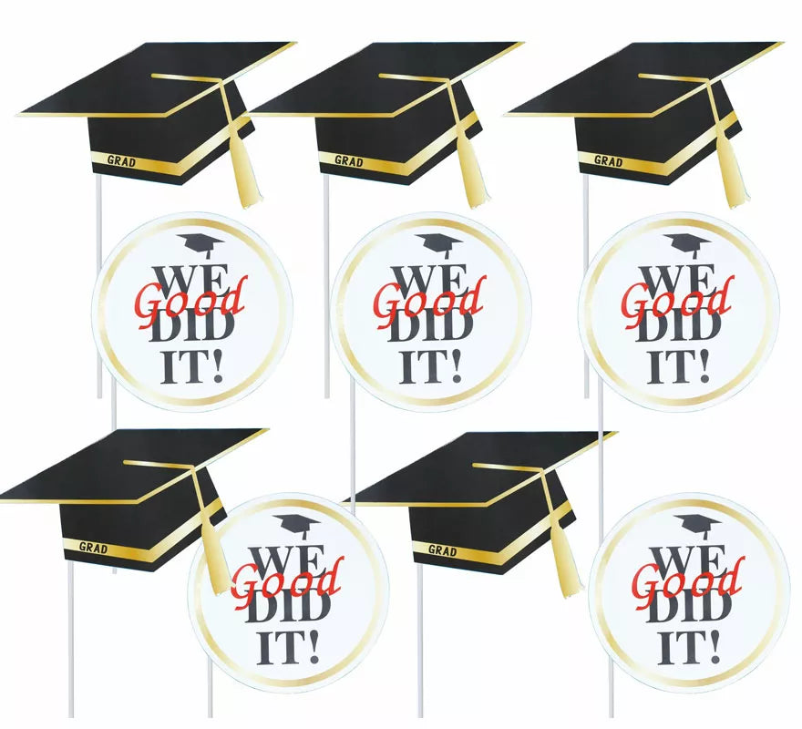 Translation missing: es.Pack de 10 Photocall Graduado con birretes surtidos