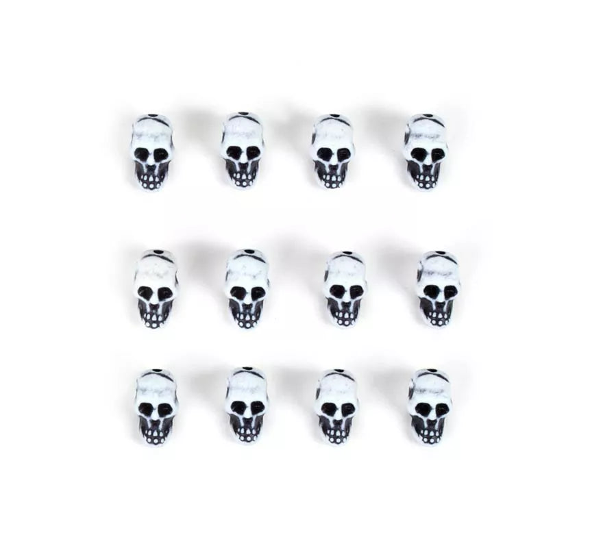 Pack de 12 Calaveras blancas decorativas