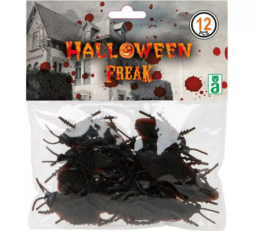 Translation missing: es.Pack de 10 Cucarachas negras 13 cm