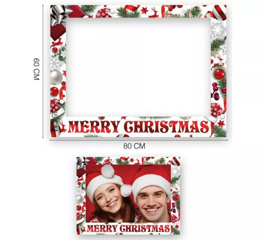 Translation missing: es.Pack de 12 Photocall Merry Christmas blanco de 80x60 cm