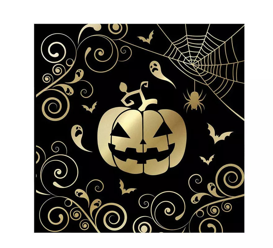 Translation missing: es.Pack de 12 Servilletas Calabaza Oro de 33X33 cm
