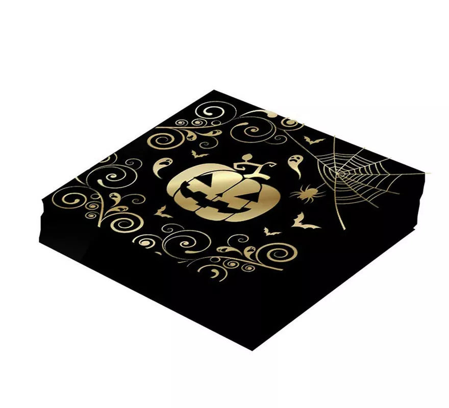 Translation missing: es.Pack de 12 Servilletas Calabaza Oro de 33X33 cm